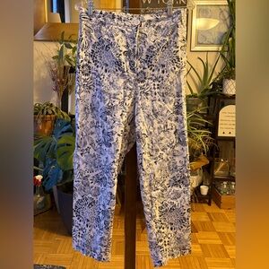 #41 EUC Talbot’s Plus Blue/White Penn Design Pants